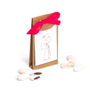 Portaconfetti comunione e cresima bambina colore avana Kraft