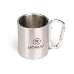 tazza in acciaio inox con moschettone