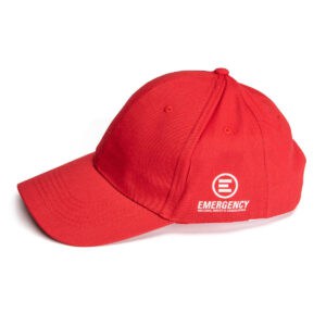 Cappellino rosso estivo EMERGENCY con visiera